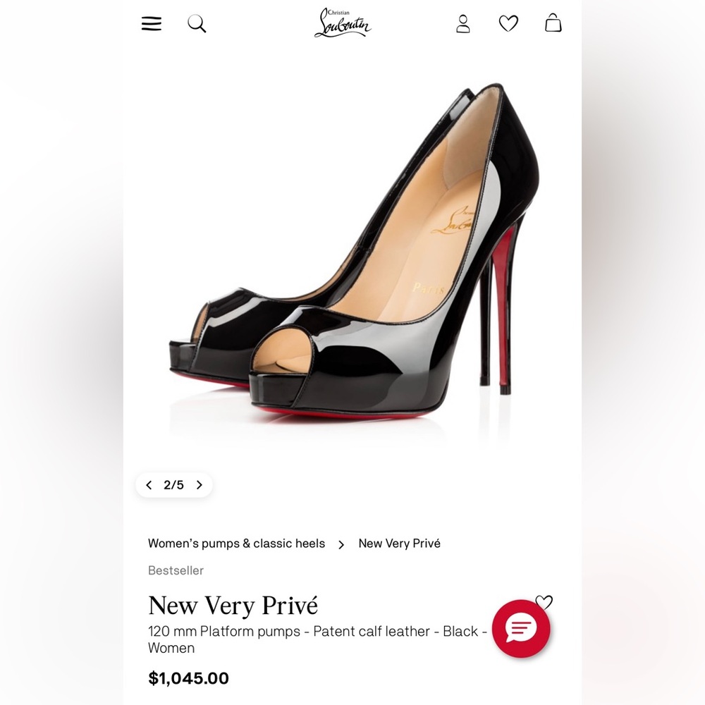 Christian Louboutin Black Patent Leather Heels, New Very Privé, 39.5 - Picture 13 of 17